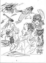 Е.Шипицова. Кому карантин, а кому Болдинская осень. 2020. Тушь, перо Е.Шипицова. Кому карантин, а кому Болдинская осень. 2020. Тушь, перо