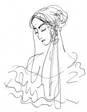 Е.Шипицова. Юная Наталья Николаевна. 2018. Тушь, перо Е.Шипицова. Юная Наталья Николаевна. 2018. Тушь, перо