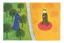 Моника Бейснер.  Чистилище, песнь XXX, Данте и Беатриче. Яичная темпера, бумага, 11x16,5 см Моника Бейснер.  Чистилище, песнь XXX, Данте и Беатриче. Яичная темпера, бумага, 11x16,5 см