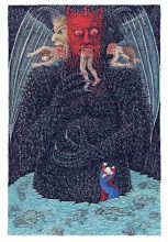 Моника Бейснер.  Ад, песнь XXXIV, Люцифер. «И здесь мы вышли вновь узреть светила». Яичная темпера, бумага, 16,5x11 см Моника Бейснер.  Ад, песнь XXXIV, Люцифер. «И здесь мы вышли вновь узреть светила». Яичная темпера, бумага, 16,5x11 см