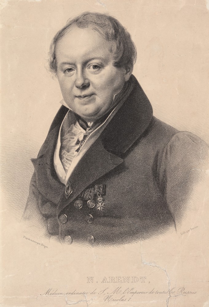 Крюгер Франц, Duriez. Николай Федорович Арендт (1786 - 1859). 1830-е. Бумага, литография Крюгер Франц, Duriez. Николай Федорович Арендт (1786 - 1859). 1830-е. Бумага, литография