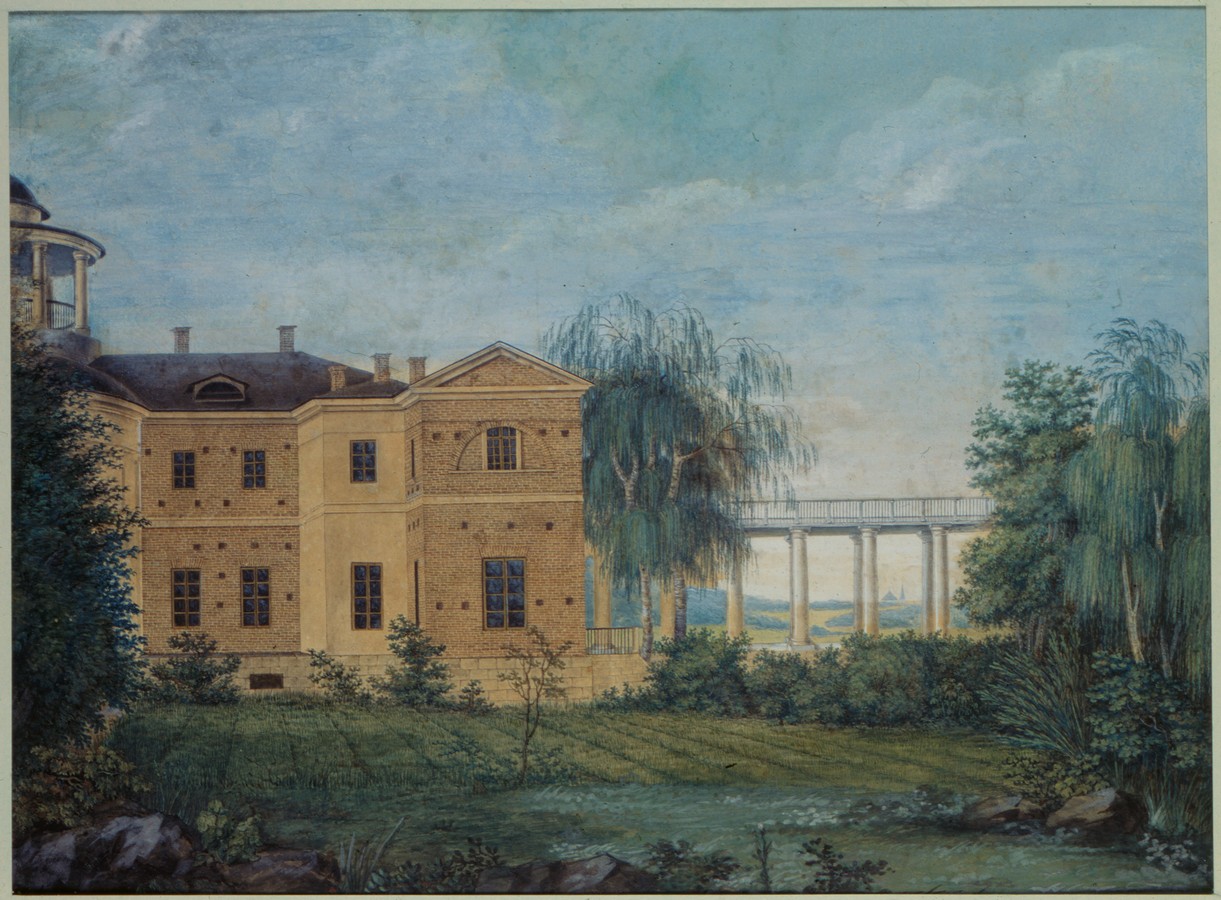 И.-Е. Вивьен де Шатобрен. Остафьево. 1817. Бумага, акварель, гуашь И.-Е. Вивьен де Шатобрен. Остафьево. 1817. Бумага, акварель, гуашь