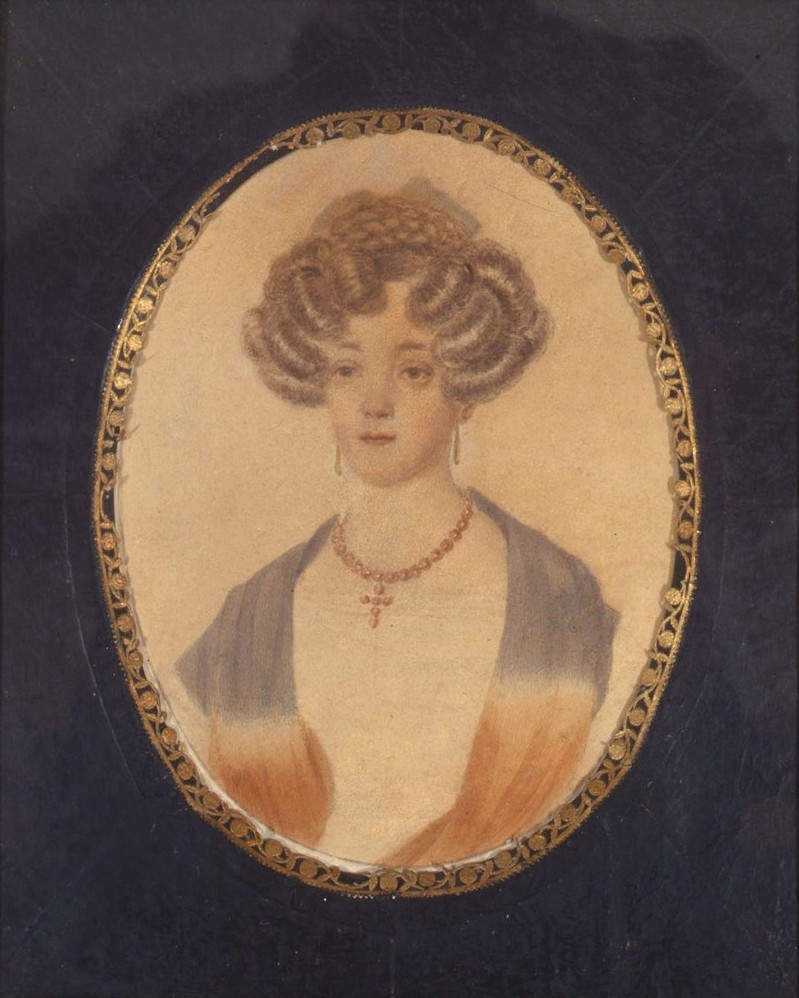 Е.Н. Гончарова. Неизвестный художник. 1820-е. Бумага, акварель Е.Н. Гончарова. Неизвестный художник. 1820-е. Бумага, акварель