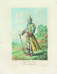 Е.М. Корнеев. Черкесский князь. 1813. Гравировали А. Адам и И. Грос. Офорт, акватинта, цветная печать.