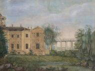 Вивьен де Шатобрен И.И. Остафьево. Вид главного дома со стороны сада.  1817 Бумага, акварель, гуашь.
