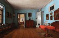 Неизвестный художник. Интерьер гостиной. 1840-1850-е. Картон, масло