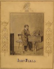 Джон Фильд. 1820. Л. И. Киль. Бумага, бистр, белила, чернила, карандаш итальянский. 40,0 × 32,3. Всероссийский музей А. С. Пушкина