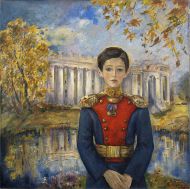 Ануфриева-Мирлас К.В.На фоне Александровского дворцах. м.1996 г.