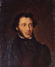 Брюллов (?) К.П. (1799-1852). Портрет А.С. Пушкина (?)  Картон (прессованный), масло