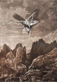 Том Филлипс. Ад, песнь XXIX, Летающий человек: подражание природе. Сериграфия, бумага, 76,5х54,5 см