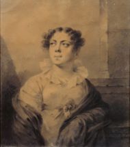 В.Ф. Вяземская, урожденная Гагарина. А. Молинари. 1810-е. Бумага, акварель, уголь