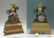 Часы с фигурой турка. Бронза. XIX в. До и после реставрации