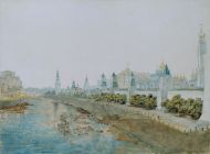 B.C. Садовников. Вид на Кремль с Москворецкого моста. 1854. Бумага, акварель