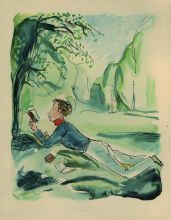 Пушкин в садах Лицея. 1930-е. Бумага, цветная офсетная печать.