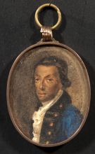 Неизвестный художник с оригинала 1780-х. И.А. Ганнибал. Третья четверть XIX в. Картон, акварель, гуашь, лак. Неизвестный художник с оригинала 1780-х. И.А. Ганнибал. Третья четверть XIX в. Картон, акварель, гуашь, лак.