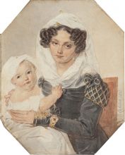 Портрет княгини М.Н. Волконской с сыном Николаем