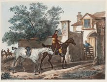 Ж.П.М.Жазе по оригиналу К.Верне Въезд в конюшню. Не ранее 1827 Акватинта, акварель.