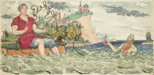 В.А. Милашевский (1893-1976). Балда и старый бес. Иллюстрация к «Сказке о попе и работнике его Балде». 1962. Бумага, акварель, тушь, перо. В.А. Милашевский (1893-1976). Балда и старый бес. Иллюстрация к «Сказке о попе и работнике его Балде». 1962. Бумага, акварель, тушь, перо.