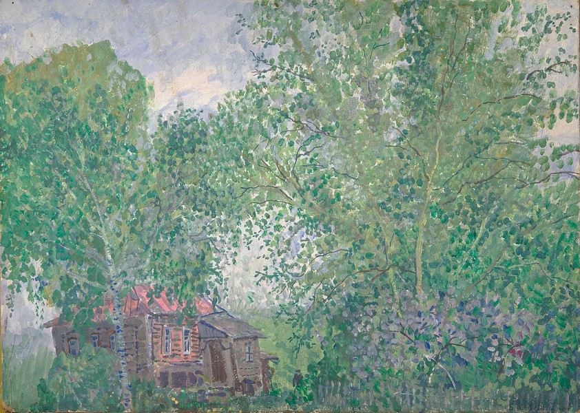 Борис Свешников. Дом над оврагом. Конец 1950-х Ц начало 1960-х. Картон, масло. Фонд поддержки и развития научных и культурных программ имени Ш. Марджани Борис Свешников. Дом над оврагом. Конец 1950-х Ц начало 1960-х. Картон, масло. Фонд поддержки и развития научных и культурных программ имени Ш. Марджани