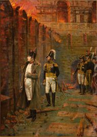 Неизвестный художник с оригинала В.В. Верещагина 1887-1898. В Кремле - пожар. Конец XIX - начала XX века. Холст, масло.