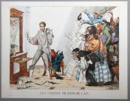 И. Пошон. Визиты в день Нового года. 1814 г. Офорт, акварель. Из собрания Гос. музея А.С. Пушкина