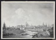 О.Леметр по оригиналу О.Кадоля.  Москва. Общий вид  Кремля со стороны Яузы. 1825.  Литография.
