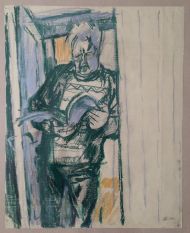 В. Куцевич.  Илларион с книгой. 1999. Бумага, пастель