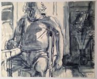 В. Куцевич.  Сидящий. 1999. Бумага, акварель
