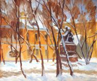 А. Добрягин. Дворик Гоголя. 1998 г. Холст, масло.