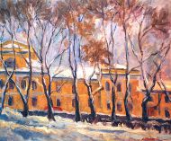 А. Добрягин. Тверской бульвар. 1998 г. Холст, масло.
