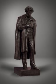 Опекушин А.М. (1841 - 1923). Модель памятника А.С. Пушкину в Москве. Конец XIX в. Шпиатр, тонировка Опекушин А.М. (1841 - 1923). Модель памятника А.С. Пушкину в Москве. Конец XIX в. Шпиатр, тонировка