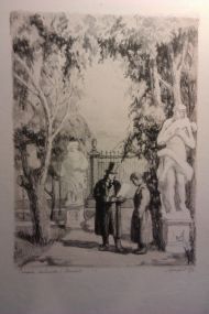 Архиереев. Встреча Т.Г. Шевченко с И.М. Сошенко. 1939. Бумага, автолитография, акварель. Государственный Литературный музей.
