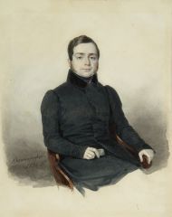 Вишневецкий М.П. (1801-1871). Портрет Всеволожского Никиты Всеволодовича (1799-1862). 1836 Бумага, акварель, белила, лак